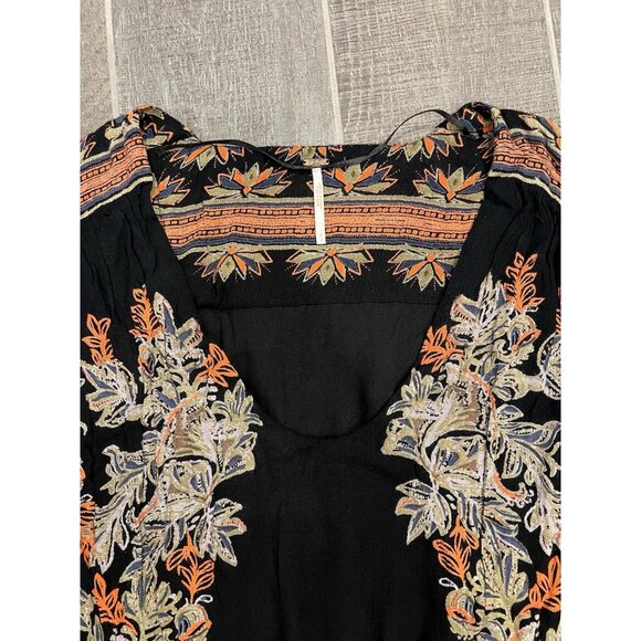 Free People Moonlight Drive Mini Dress Size Small Long Sleeve Lined Boho Peasant - Picture 13 of 16